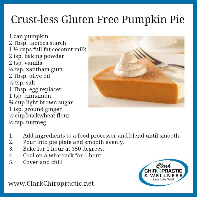 Chiropractic Kingwood TX Crustless Gluten Free Pumpkin Pie